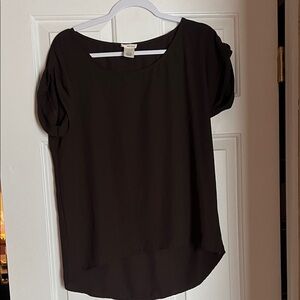 H&M Black Blouse with Rolled Sleeves